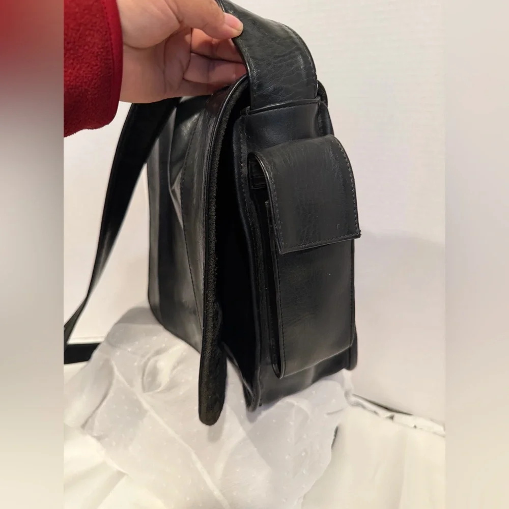 Coach Black Leather Messenger Bag